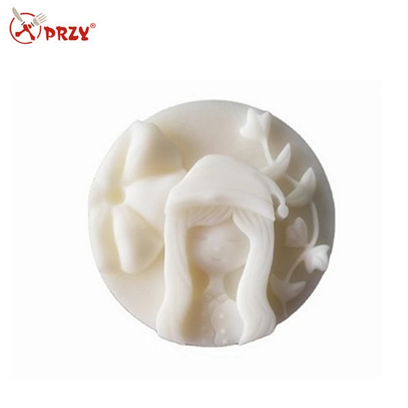 Girl series cute angel round soap silicone mold