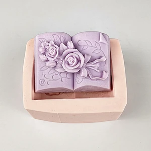 Book flower bouquet modeling silicone soap mold