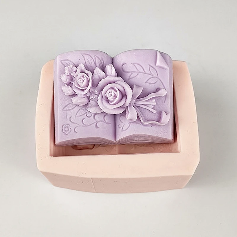 Book flower bouquet modeling silicone soap mold