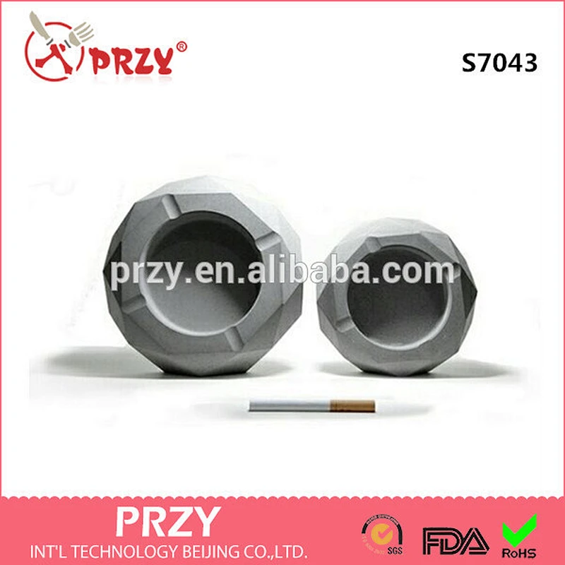 S7043 Polygon Cement concrete ashtray silicone soap mold
