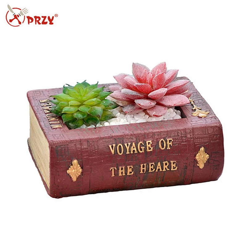 Vintage literature book plant flower pot home decoration silicone mold