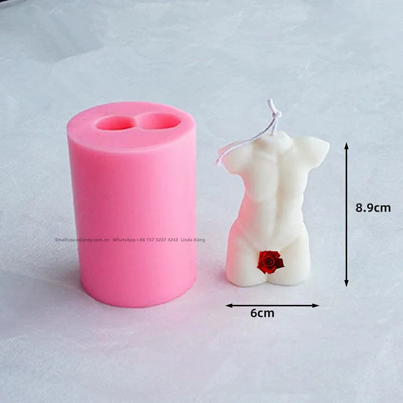 Factory price 3D Female Candle molds Silicone  Resin  Male body  Decorations handmade male body soap silica mold