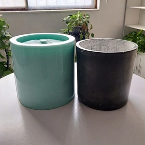 Large cylindrical cement flower pot silicone mold