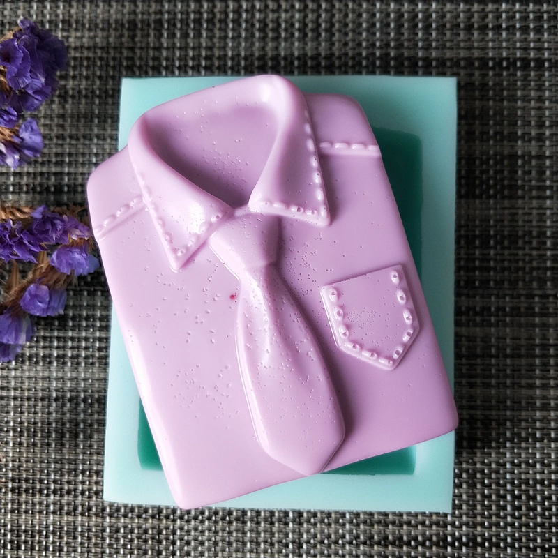 3D Handmade Gift Necktie Soap Silicone Mold with T-Shirt Shape Half Body Mold