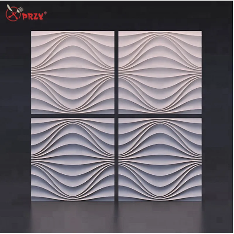 3D Wave Wall Brick Concrete Tile Silicone Mold for Home Decorative Craft Cement Silicone Mold
