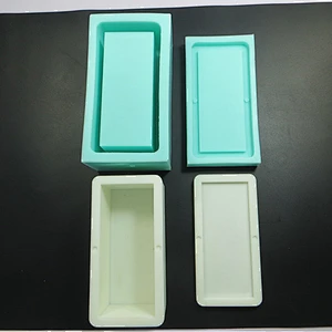 Rectangular cement box with lid concrete container box silicone mold
