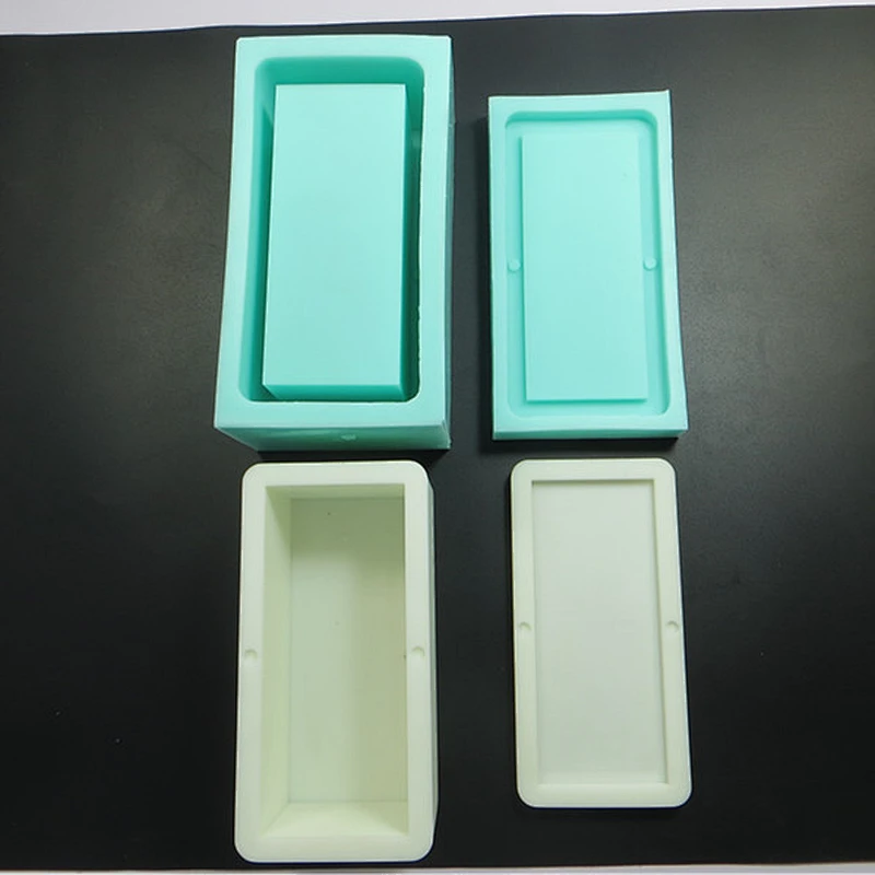 Rectangular cement box with lid concrete container box silicone mold
