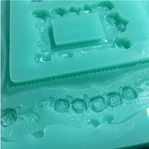 Mirror frame shape silicone mold make resin plaster fondant ornament decoration