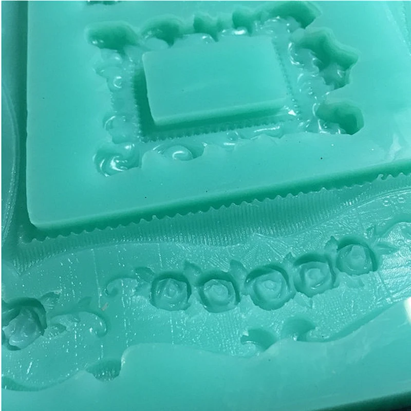 Mirror frame shape silicone mold make resin plaster fondant ornament decoration