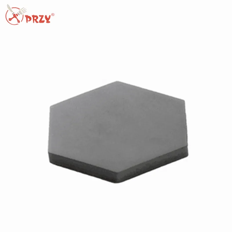 Hexagonal industrial style design cement concrete coaster cup tray silicone mold