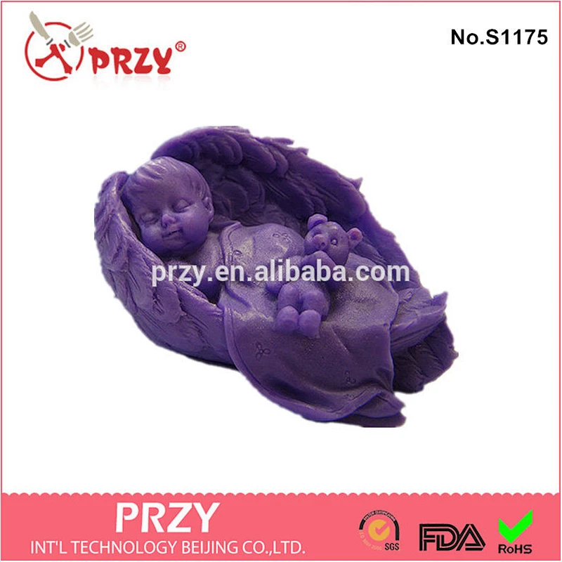 przy angel baby and bear soap mold/ wing shaped soap mold