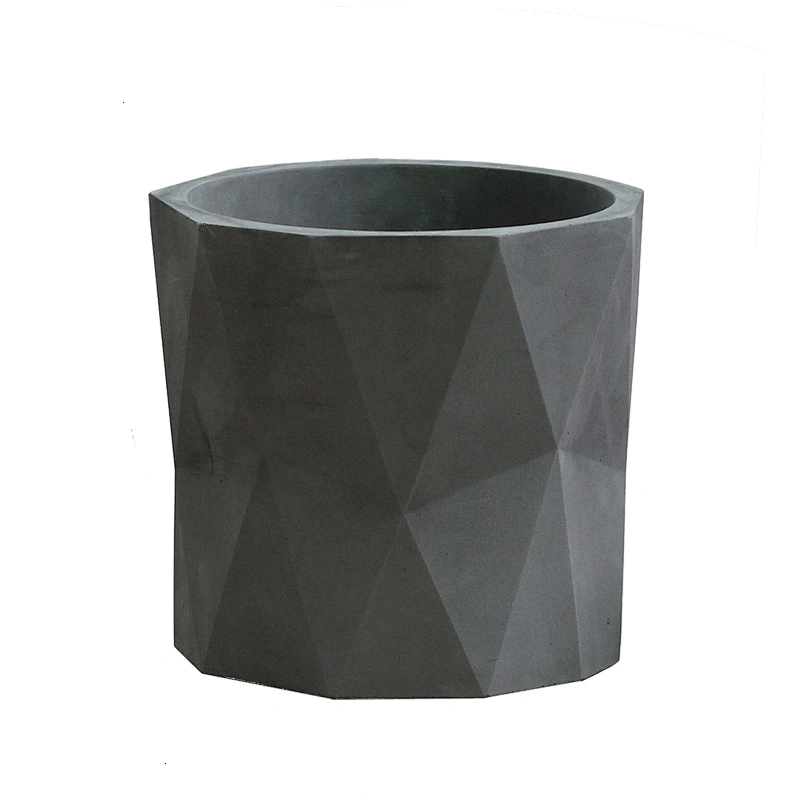 HP0132 Flower Concrete Pot Diamond Cut Geometric Shaped Planter Silicone Mold with Water Hole Vase Making Home Garden Decoration