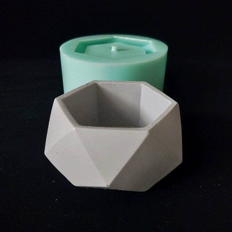 Simple cement garden flower pot hexagonal polygon silicone mold