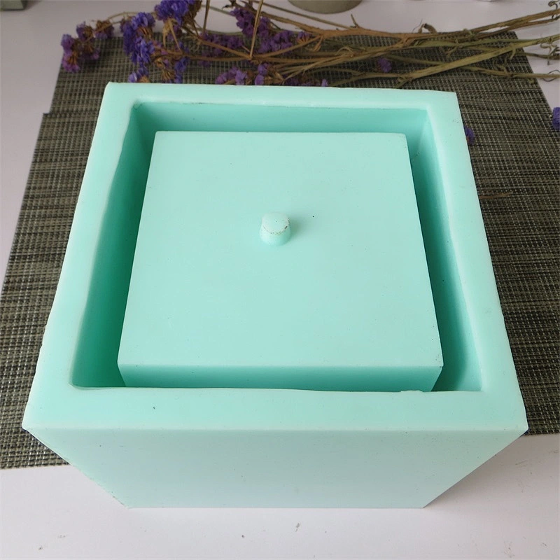 HP0049 Diameter 15 cm Square Shape Concrete Silicone Mold for Planter Cement Pot Home Decoration