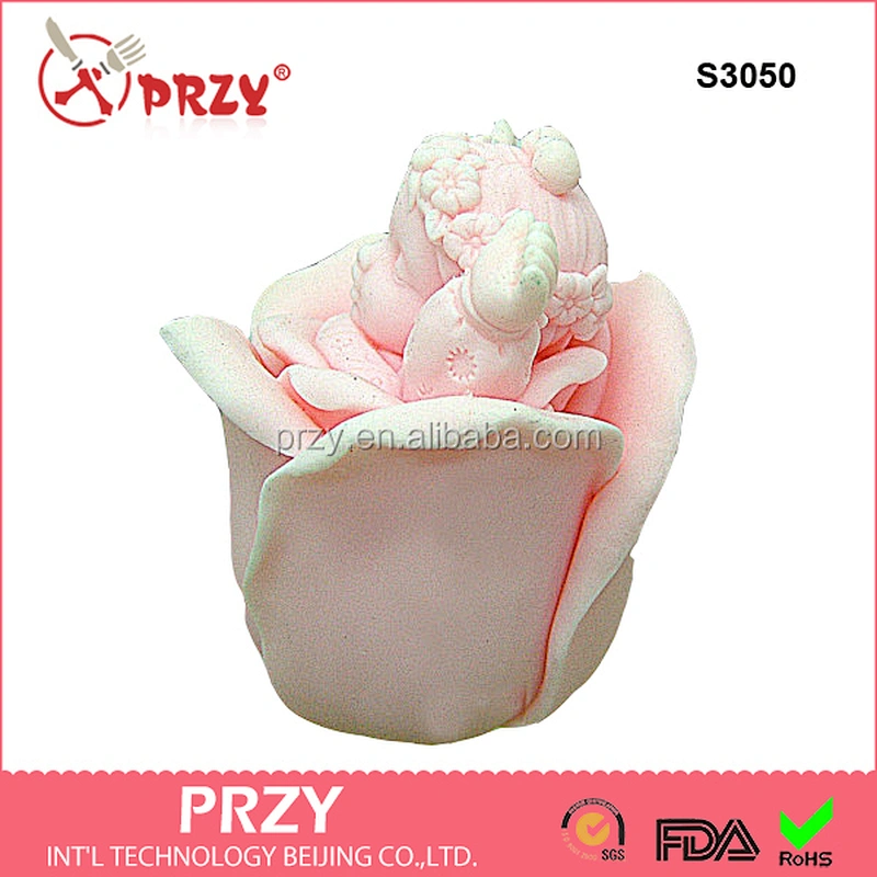 S3050 3d silicone mold soap molds Rose Baby Angel -Girl soap mold