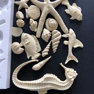 Ocean Style Shell hippocampus Seahorse Decoration Cake  Fondant Silicone Mold with Food Grade Material