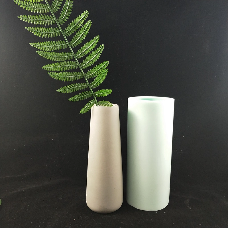 Desktop Decoration High Vase Cement Flower Pot Silicone Mould