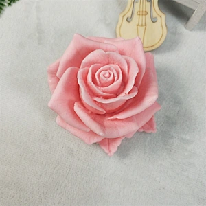 HC0190 PRZY 3D Artificial Flower Bloom Rose Aromatherapy Stone Silicone Soap Mold for Handmade Decoration