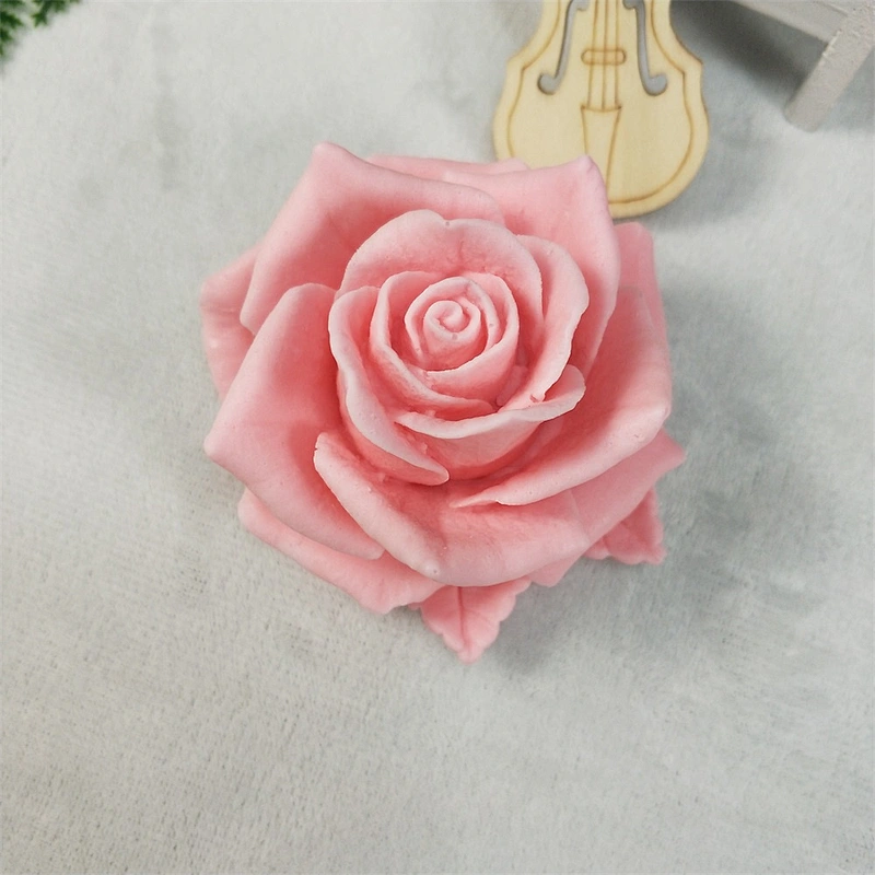 HC0190 PRZY 3D Artificial Flower Bloom Rose Aromatherapy Stone Silicone Soap Mold for Handmade Decoration
