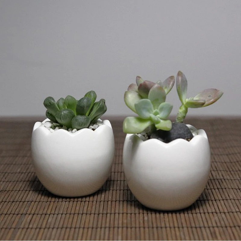 HP0034 cute mini eggshell shape pot concrete flower planter pot silicone mold