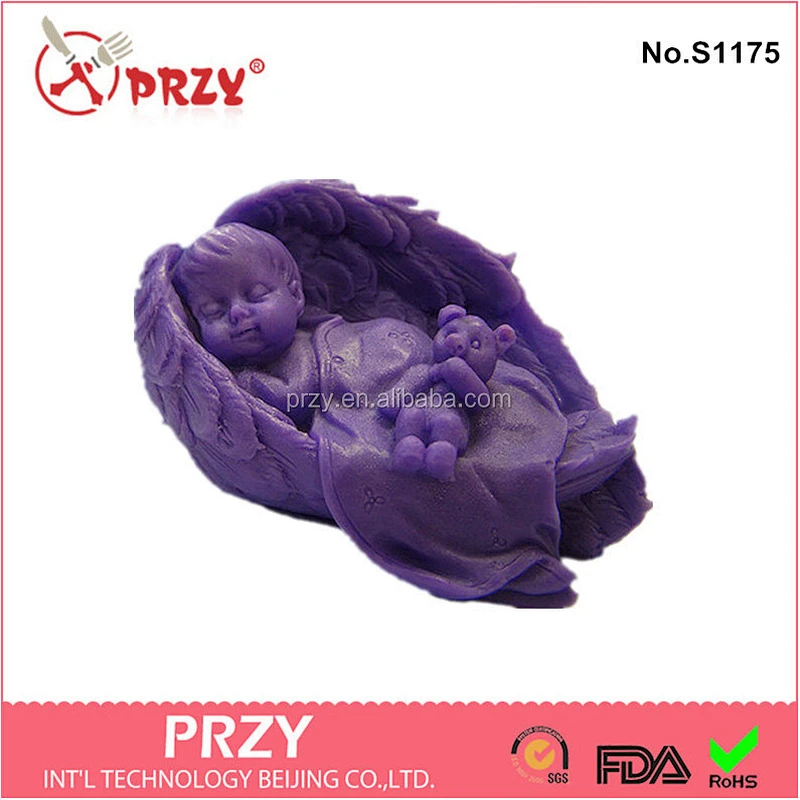 przy angel baby and bear soap mold/ wing shaped soap mold