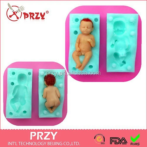 PRZY 100% 4D baby silicone molds fangant silicone mold cake decoration mold