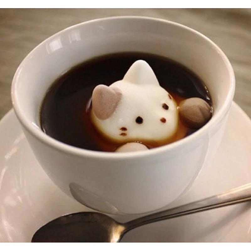 food grade material cotton candy coffee cat silicone mold for Marshmallow