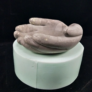 Hand shape cement plant flower pot silicone mould, concrete home decoration