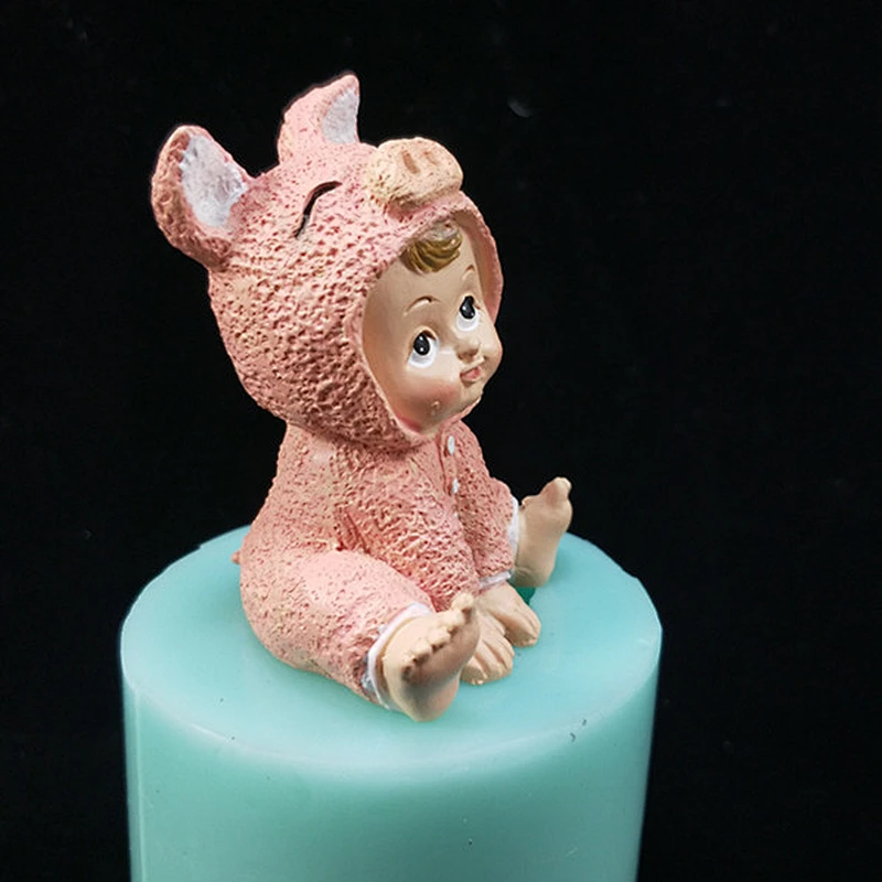 Silicone Soap Resin Molds Children Wearing Hats Babies