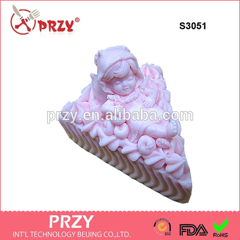 S30513d silicone mold soap molds/Baby Fairy on Cake silicone mold