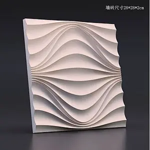 3D Wave Wall Brick Concrete Tile Silicone Mold for Home Decorative Craft Cement Silicone Mold