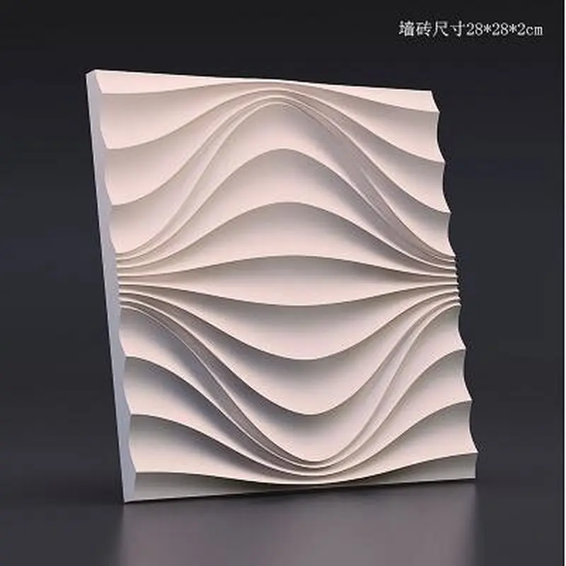 3D Wave Wall Brick Concrete Tile Silicone Mold for Home Decorative Craft Cement Silicone Mold