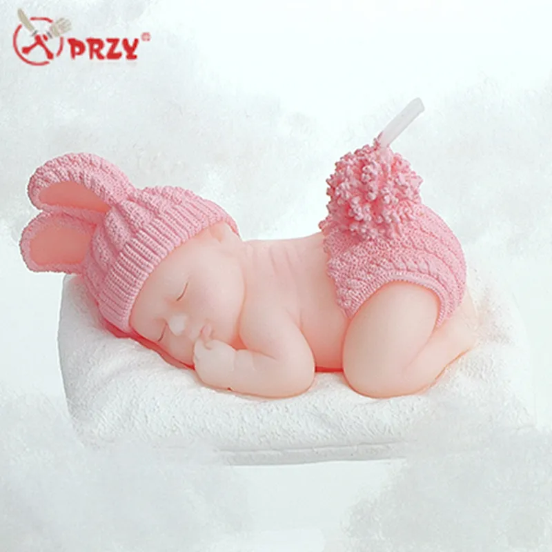 Creative sleeping baby Birthday candle molds silicone Baby shaped silicone Soap mold