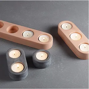 Cement silicon molds candle holder porous concrete mould silica gel mold