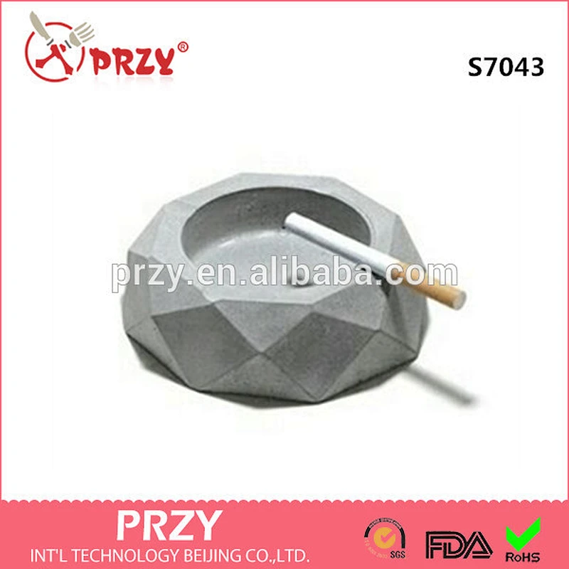 S7043 Polygon Cement concrete ashtray silicone soap mold