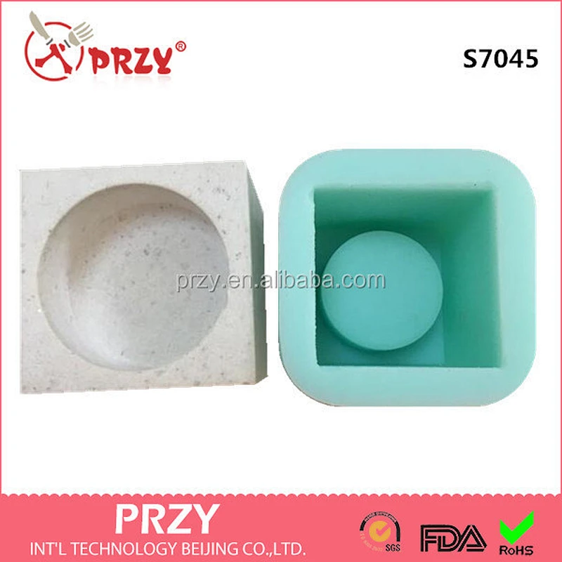 S7045 Cement concrete candlestick shape silicone mold for soap making