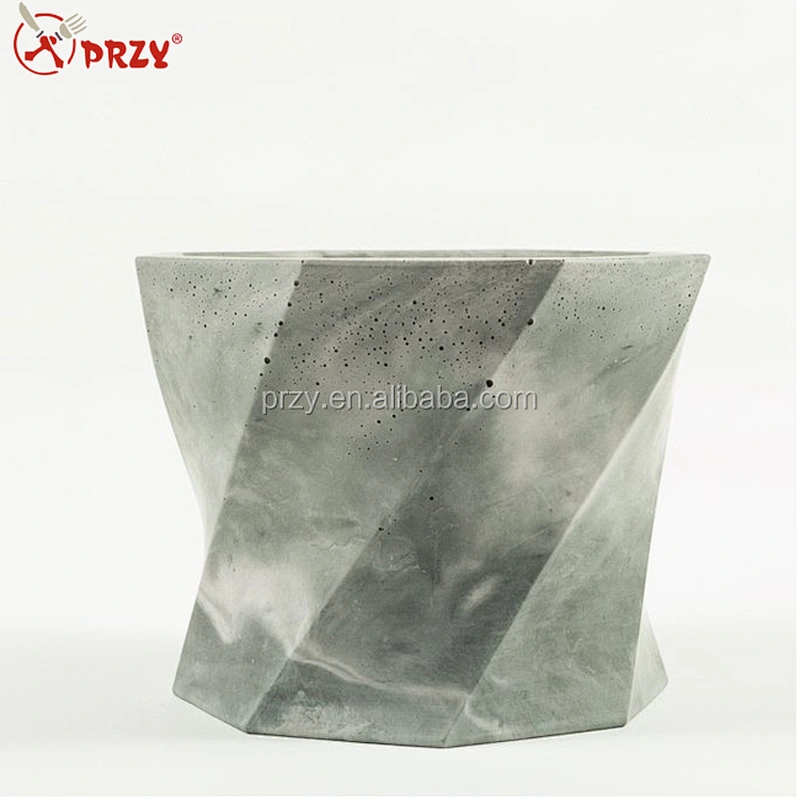 3D Twisted Octagon Vase Silicone Mold New Silicone Molds For Concrete silicone planter vase mold