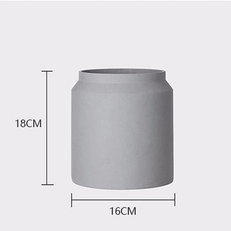 HP0030 Large Size Cylinder Shape Concrete Flower Pot Silicone Mold For Home Decoration