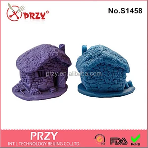 DIY craft handmade silicone Small house 3D soap mold