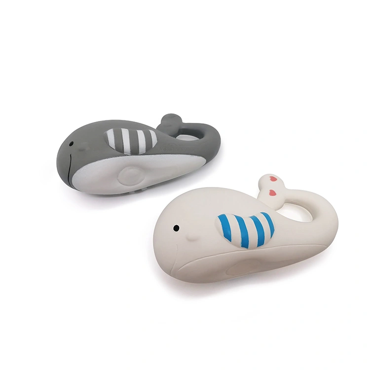 eco-friendly natural latex whale bath toy for babies