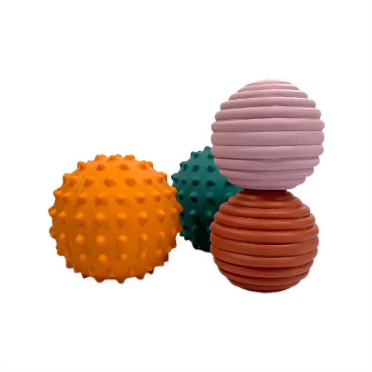 infant natural rubber textured sensory ball