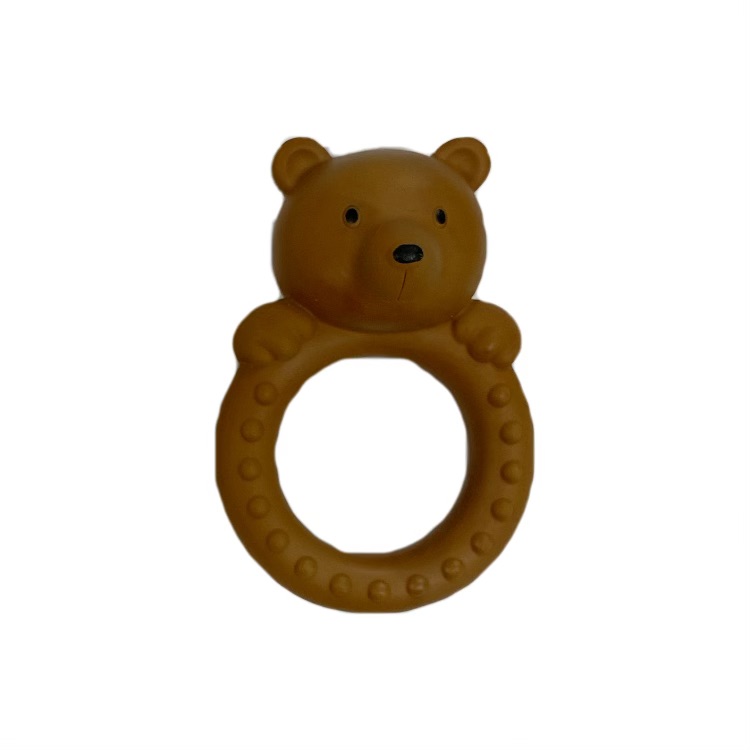 sensory natural latex bear teething ring