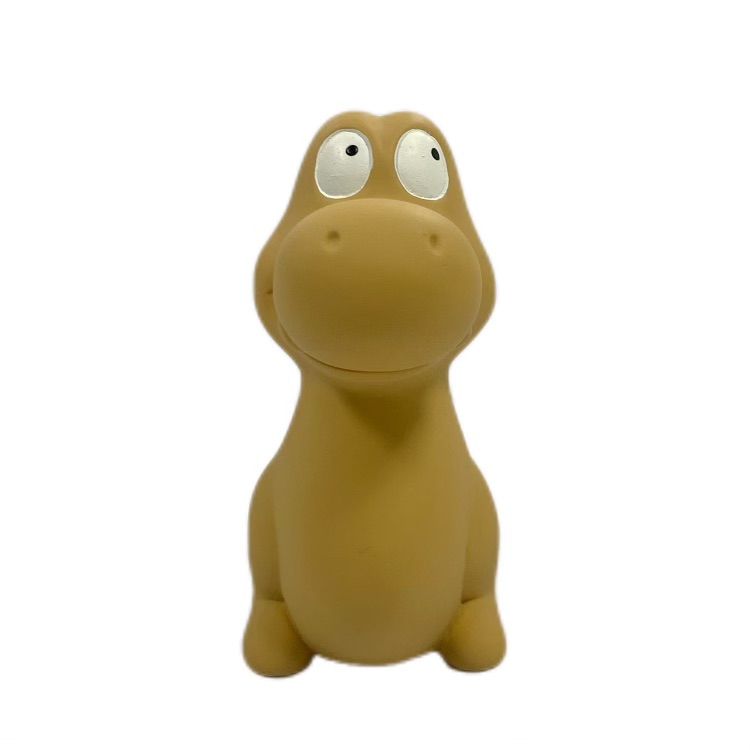 Yellow natural latex dinosaur baby teether toy