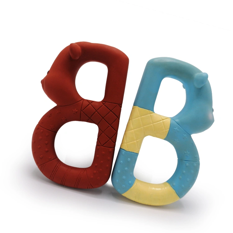two-tone letter B natural latex educational toy