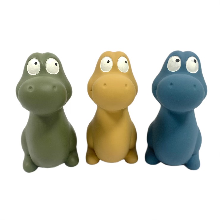 Handcrafted Multi-Color Dinosaur Natural Latex Teether | Impurity-Removed Infant Teething Relief Toy