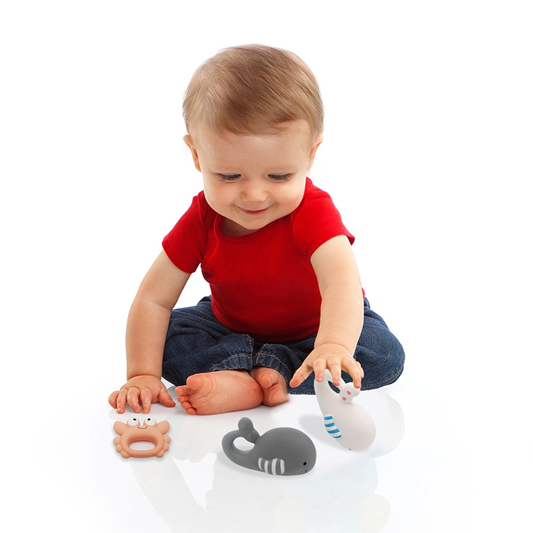 BPA-free natural latex whale bath toy