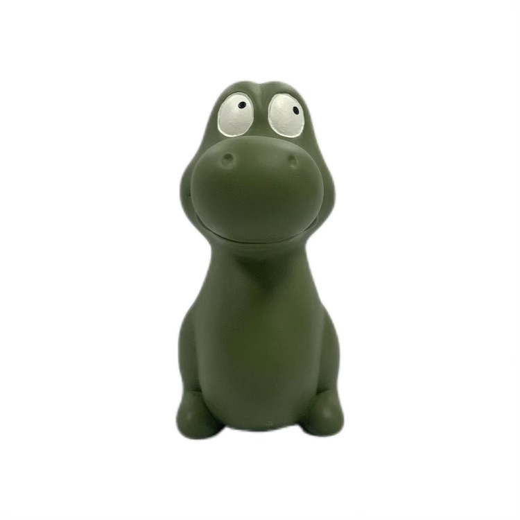 Green natural latex dinosaur baby teether toy