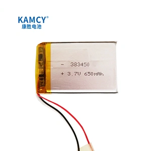 Fast delivery 383450 Lipo battery rechargeable 650mAh 3.7V lithium polymer battery