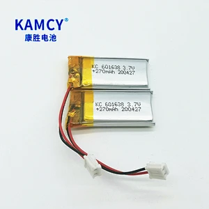 Rechargeable  601638 Lipo battery 3.7V 270mAh lithium battery wholesale