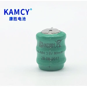 NI-MH button cell battery 80mAh 3.6V battery with solder tabs